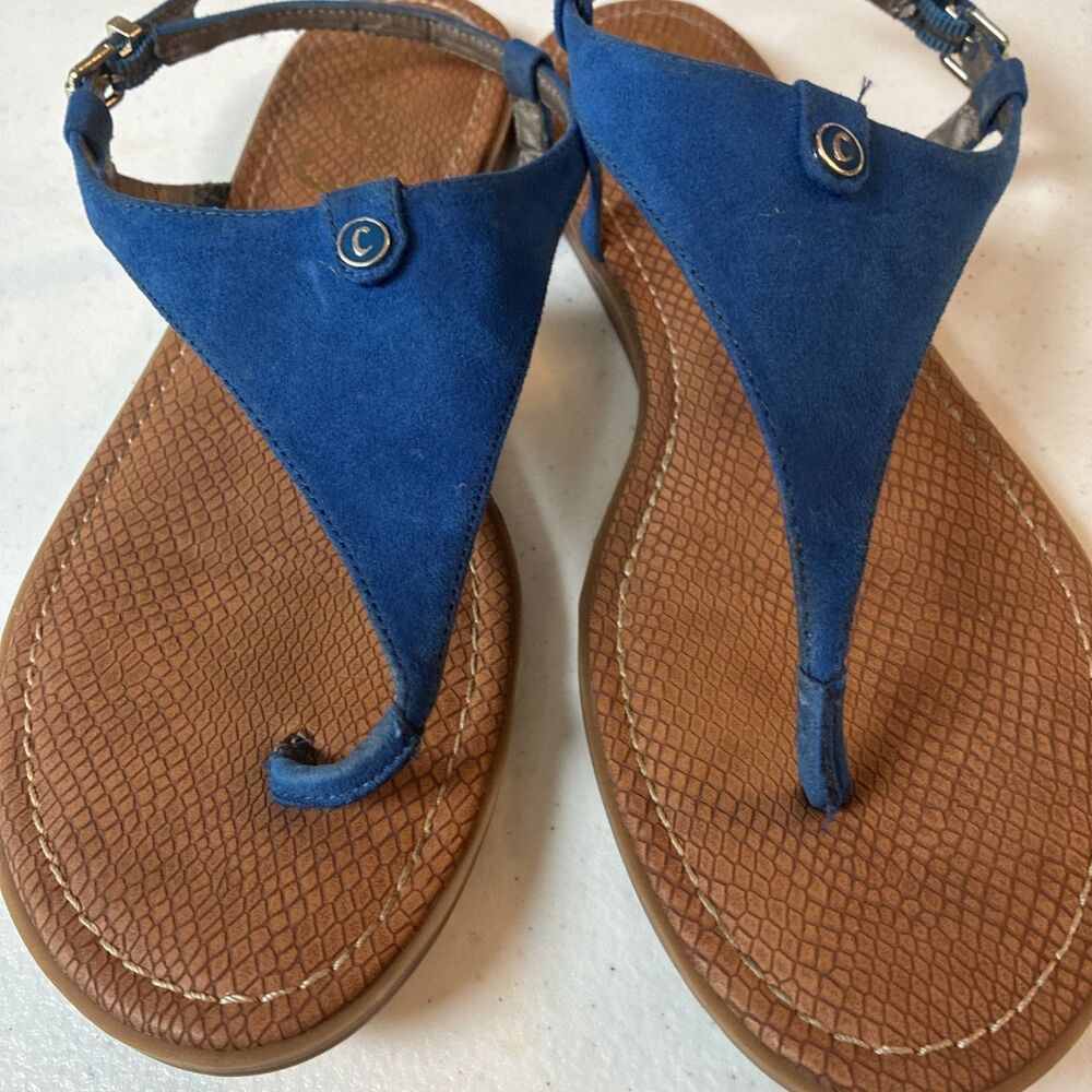 Circus By Sam Edelman Womens Carolina Blue Faux Suede Flat Sandals Size 9.5M - Picture 4 of 16